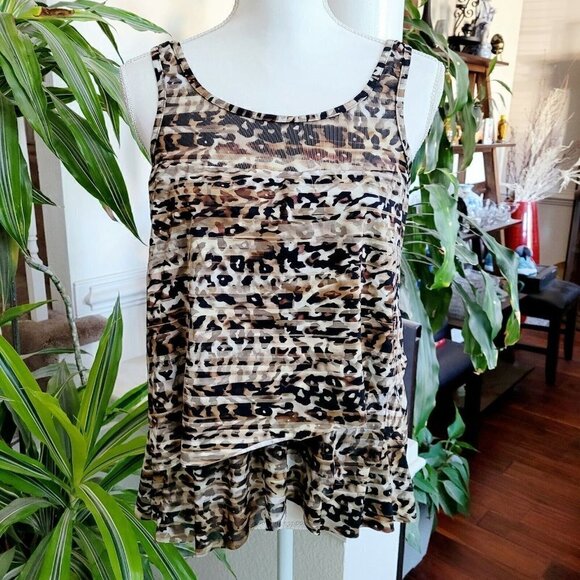 Miraclesuit Sz 8 Women's Leopard Print Swimsuit Top Separates Swimming Beach - Picture 2 of 10